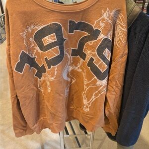 Pilcro Brown Graphic Sweatshirt